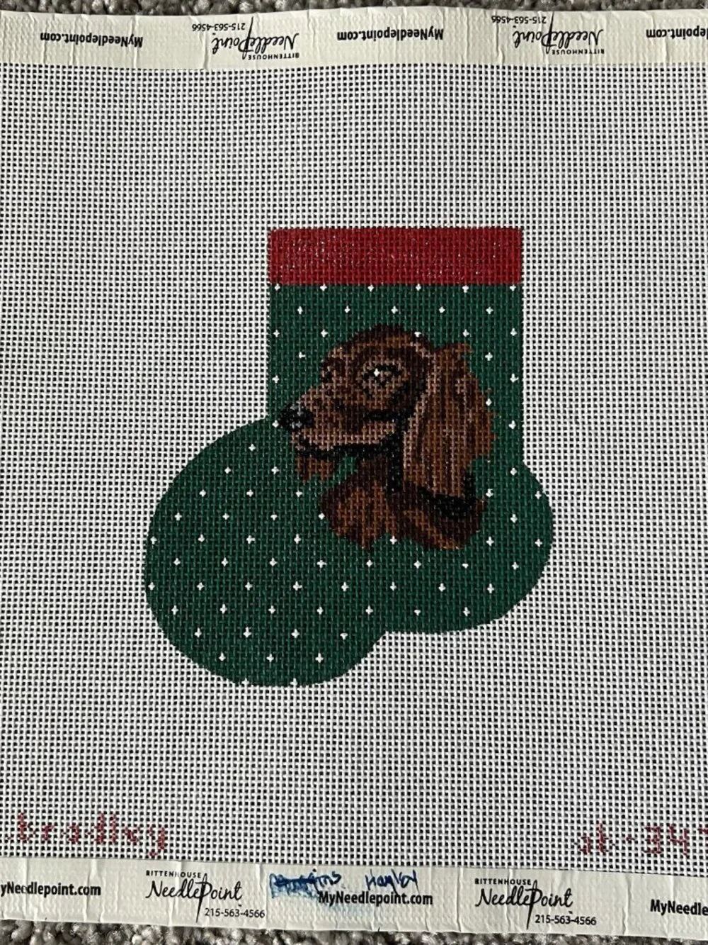 Needlepoint dachshund mini